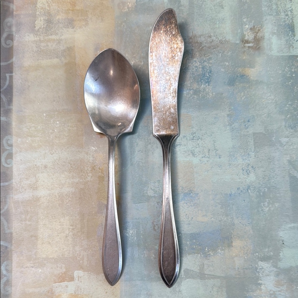 Wm. Rogers Butter Knife and Sugar Spoon